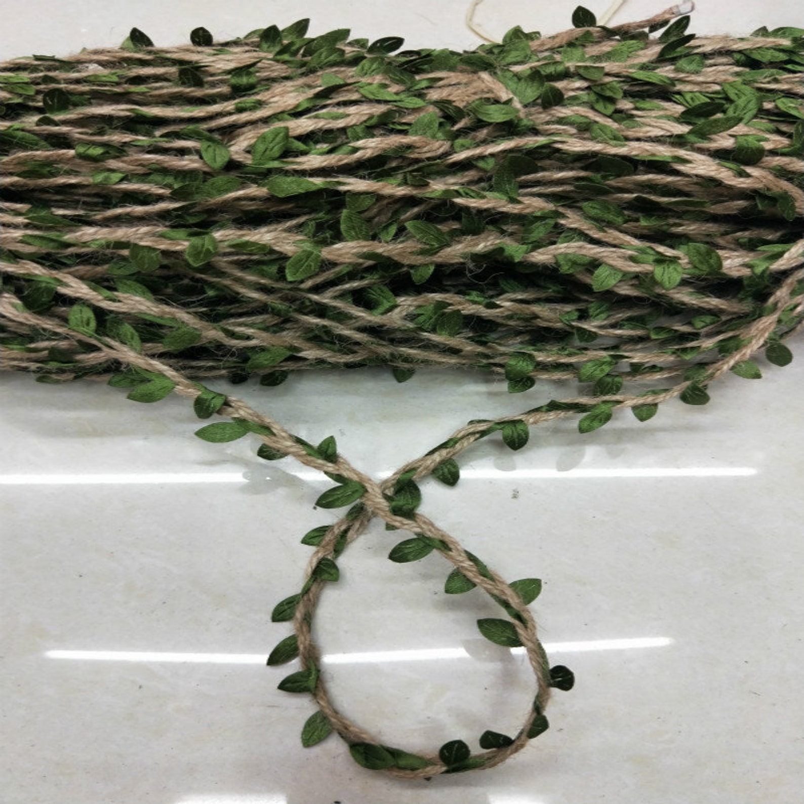 5m Silk Green Leaves Multicolor Hemp Rope String Artificial Etsy