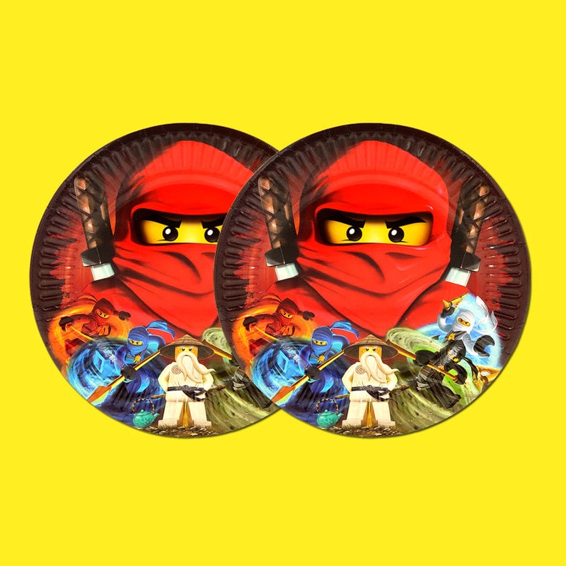 Party supplies 8PCS Ninjagoing theme party decoration disposable tableware paper dessert plate dishes 7inch with food film