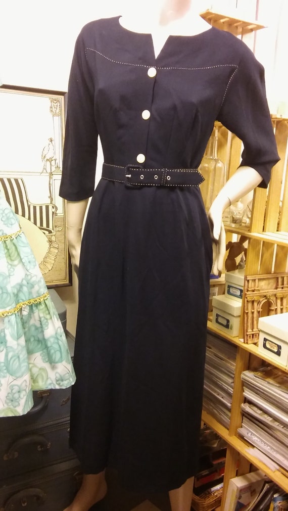 navy blue wiggle dress small
