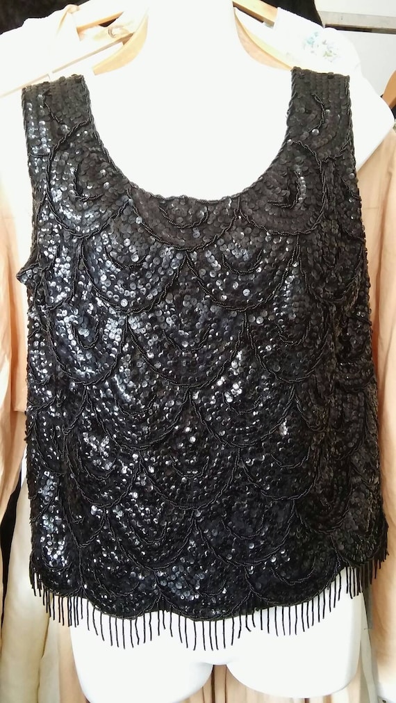 1960s wool beaded evening top size M