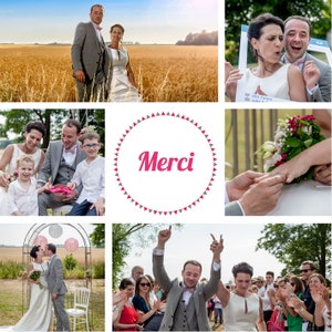 Faire part mariage vintage. Wedding rustic, mariage champêtre Paris, tour effeil, fanions, couleurs pop, fuschia format recto-verso image 9