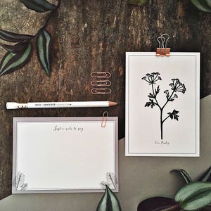 ノートレット | 植物 | 野の花 | カウパセリ | 植物ノートレット | 文房具 | 花柄 | 植物イラスト | ノートカード | ポストカード