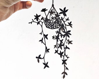 Papercut | Ivy | handmade art | hanging plant | home decor | wall art | gifts for plant lovers | botanical art | paperart | plant art