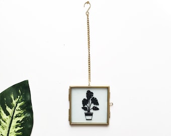 Papercut | Handmade | Monstera Deliciosa | House plant | silhouette | mini plant | home decor | contemporary | botanical | paperart