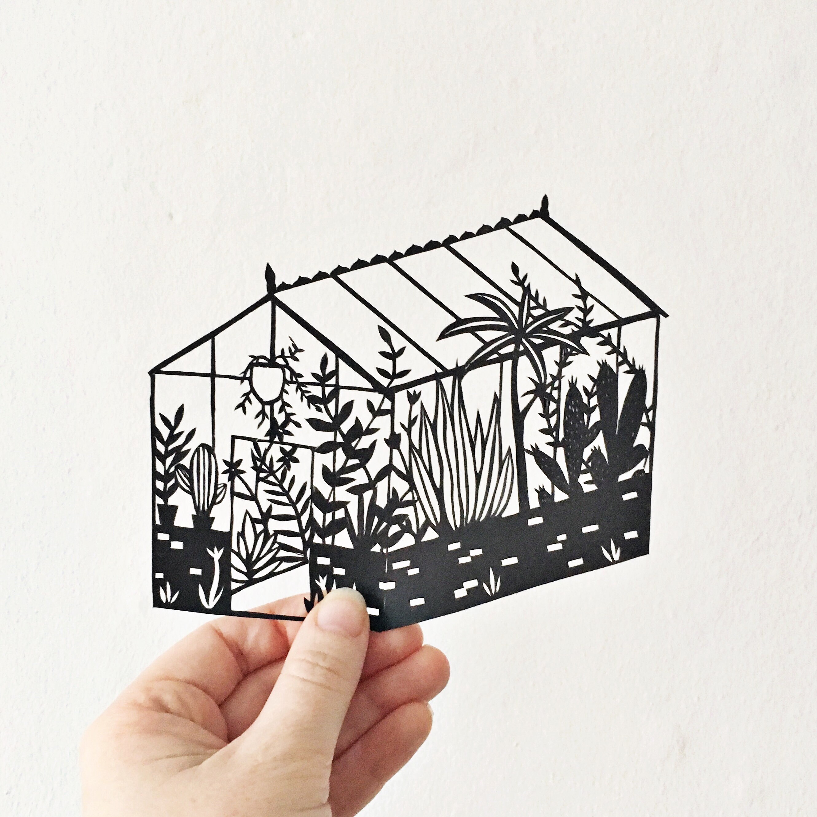 Papercut Greenhouse Greenhouse Illustration Greenhouse Etsy UK