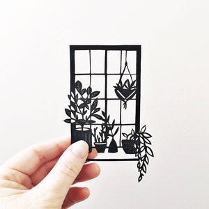 Papercut | Illustration | house plants | Botanical illustration | gift for plant lovers | handmade | wall art | Home decor | window