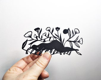 Papercut | self care | wellbeing | nude | illustration | body positivity | gratitude | mindfulness | woman | connecting with nature | floral