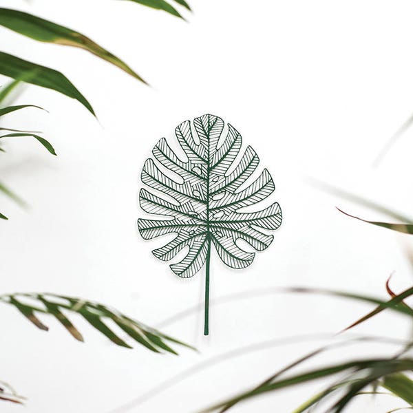 Tropical leaf | Papercut | Monstera Deliciosa | Green | unique gift | plant lovers | Cheeseplant| Botanical illustration | Home decor |