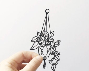 papercut | House plant | silhouette | mini plant | home decor | contemporary | silhouette | botanical | handmade | paperart