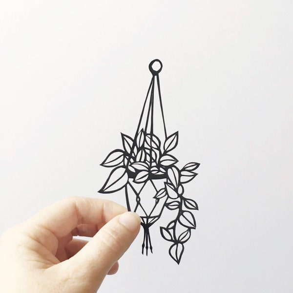 papercut | House plant | silhouette | mini plant | home decor | contemporary | silhouette | botanical | handmade | paperart