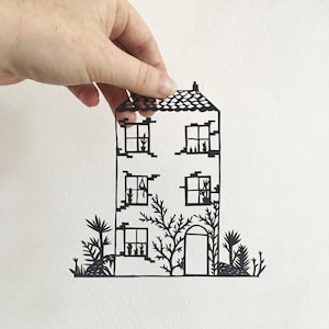 Papercut | house | house illustration | house papercut | home and garden | flowers | contemporary art | housewarming gift | fathers day gift