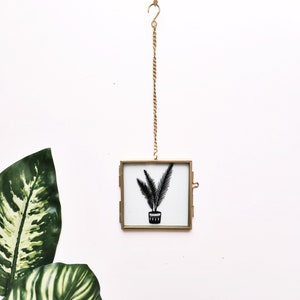 Handgemachter Papierschnitt | Französische Palme |  Papierpflanze | Silhouette | Papierpflanzen | botanische |cacti | Papierkunst