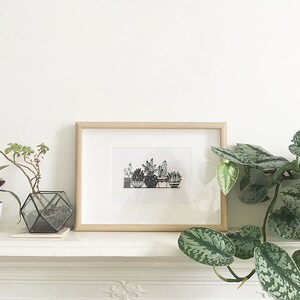 Handmade papercut Cacti papercut silhouette mini plants succulents home decor botanical ladder cacti papercut art image 4