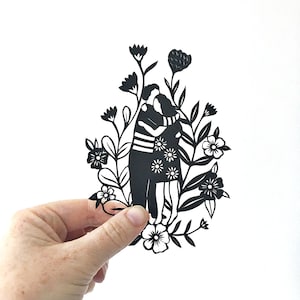 Papercut | normal people | Friendship | love | illustration | hugs |missing you | anniversary | papercut | gift for friend | fathers day