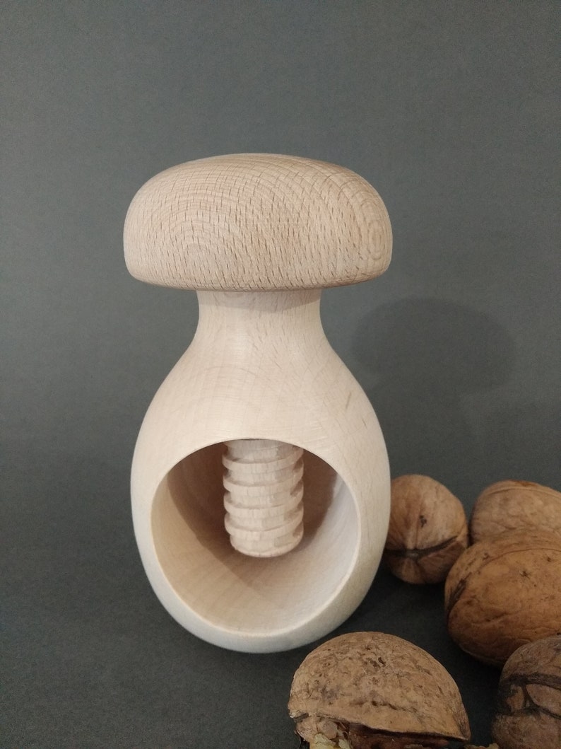 Organic Beechwood Mushroom Nutcracker Montessori Toy Wooden Etsy