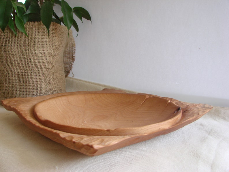 Unique texture wood bowl houswarming gift for mom wooden bowl jewelry wooden tray coworker gift serving bowl kitchen decor salad bowl