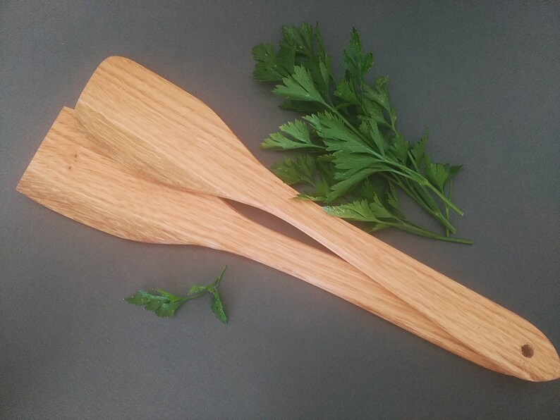 Wooden Spatula Set of 2 Non Stick Wood Turner Cooking Utensils Etsy