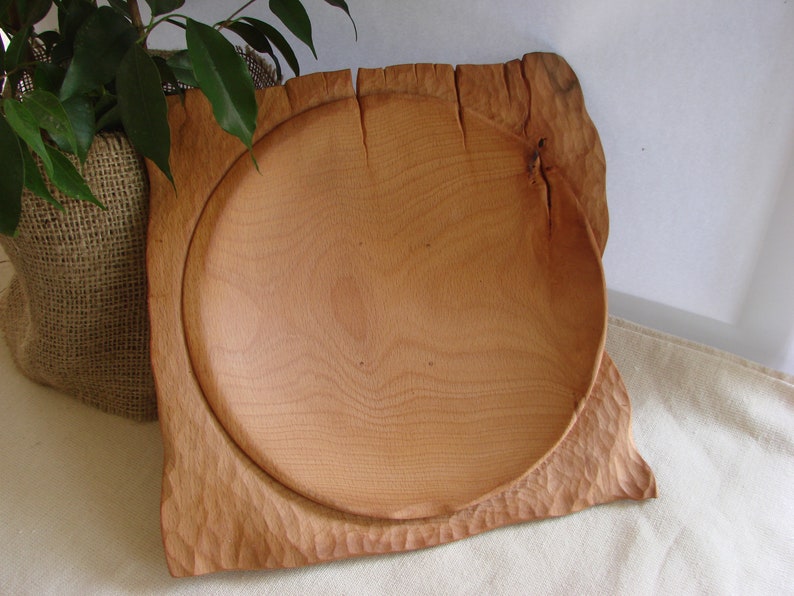 Unique texture wood bowl houswarming gift for mom wooden bowl jewelry wooden tray coworker gift serving bowl kitchen decor salad bowl