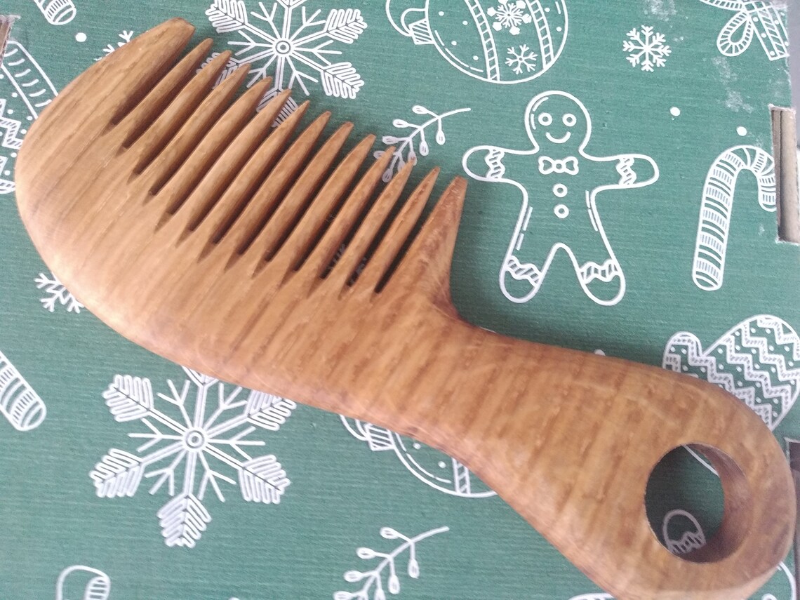 Kids Comb From Natural Oak Wood Girls Hair Comb Wide Tooth Etsy