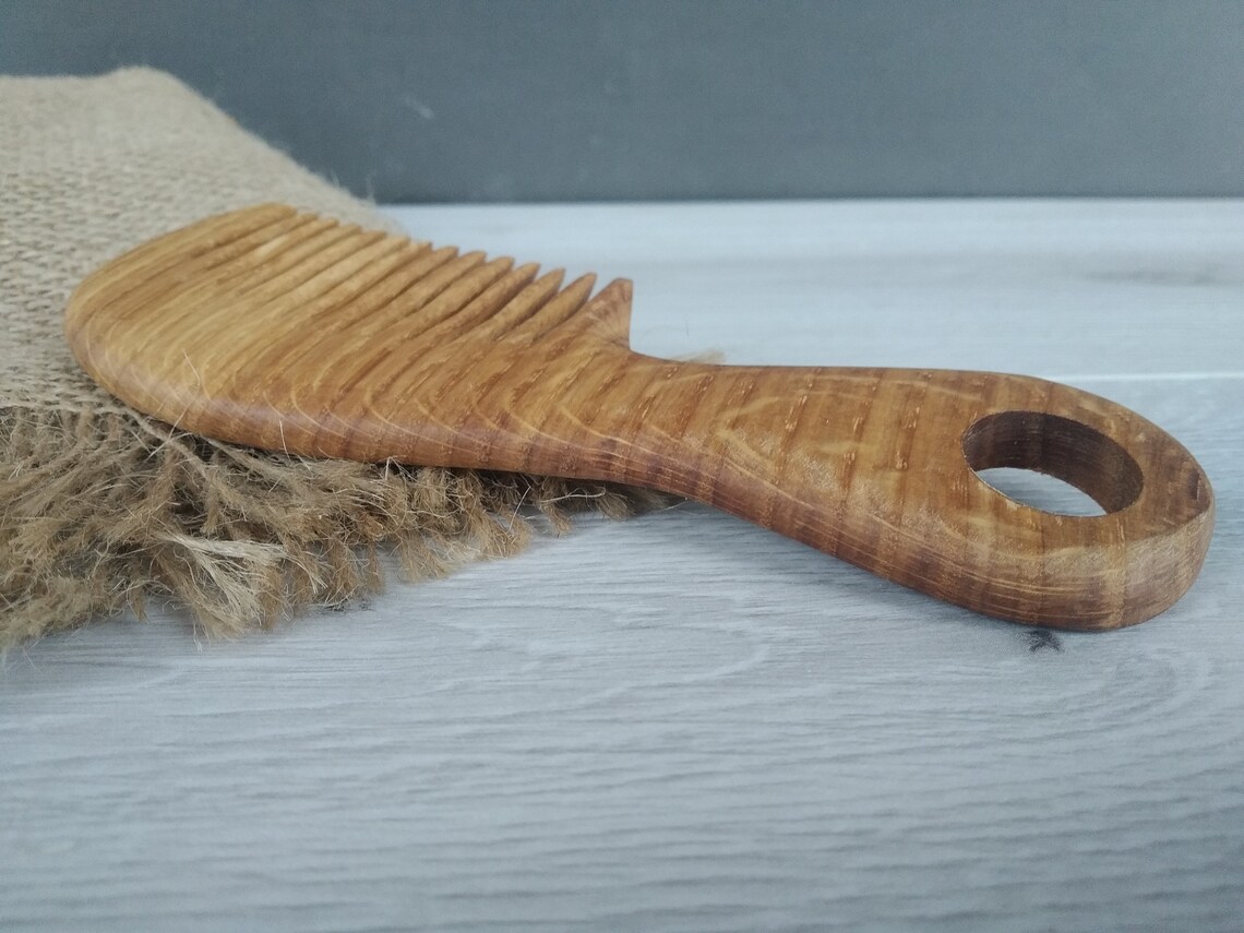 Kids Comb From Natural Oak Wood Girls Hair Comb Wide Tooth Etsy