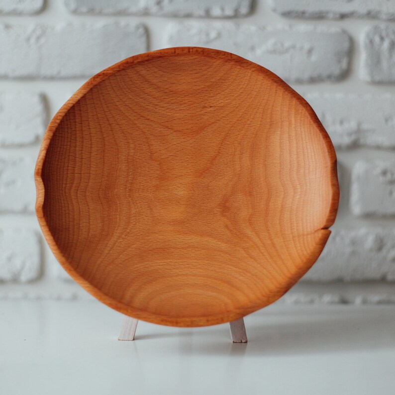 Wooden plates art wood dinner plates Mother's day gift set Etsy