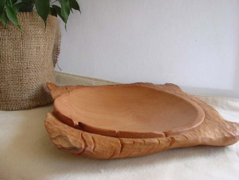 Unique texture wood bowl houswarming gift for mom wooden bowl jewelry wooden tray coworker gift serving bowl kitchen decor salad bowl