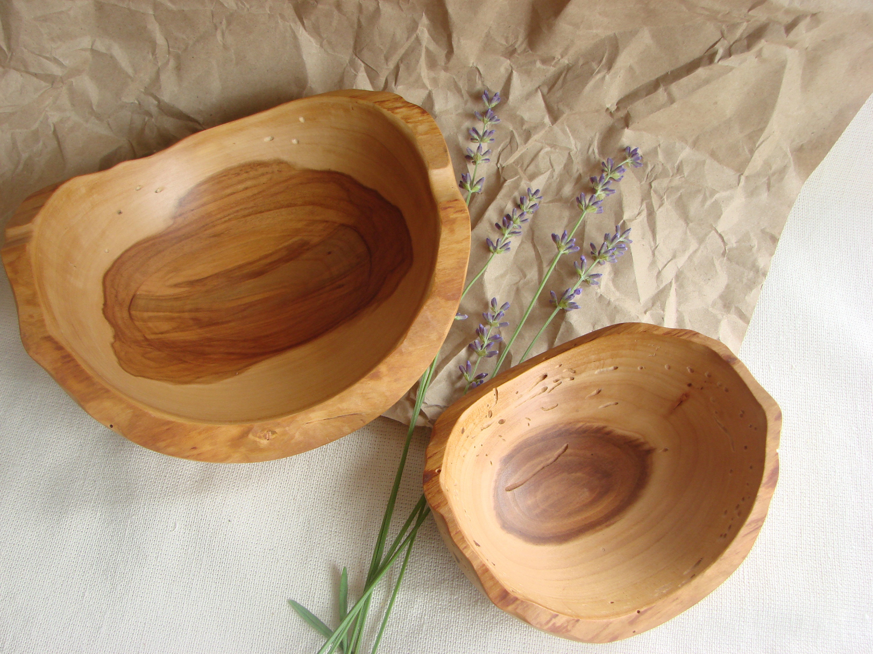 Wooden Bowls Set Hand Turned Wood Fruit Bowls Set Jewelry Etsy