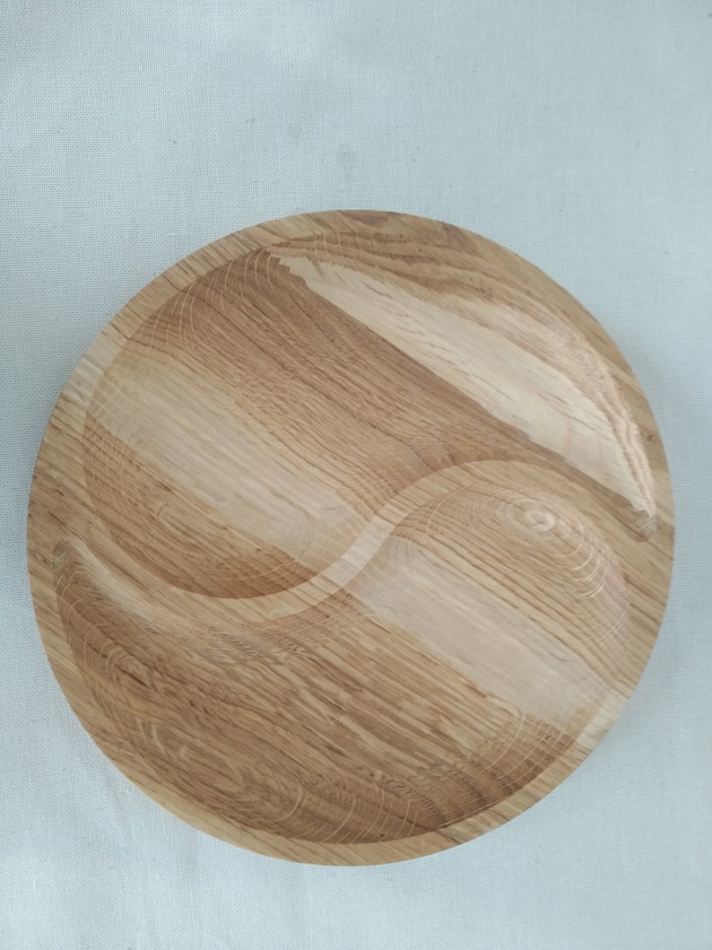 Sectional round wooden serving tray dinner plate sections Etsy