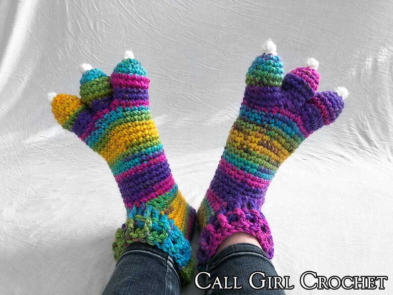 rainbow monster slippers
