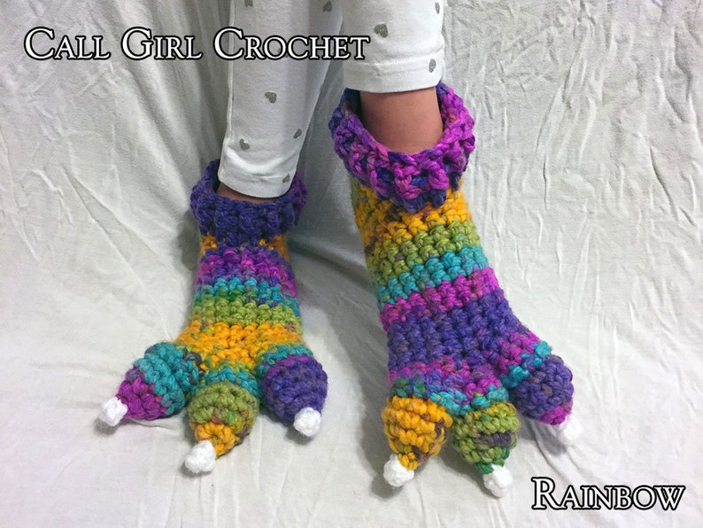 Crochet Pattern Child Dragon Slippers / Dinosaur Slippers / Monster Slippers, Makes US Toddler Size 5 to Big Kid 6, Dragon Slipper Socks image 3