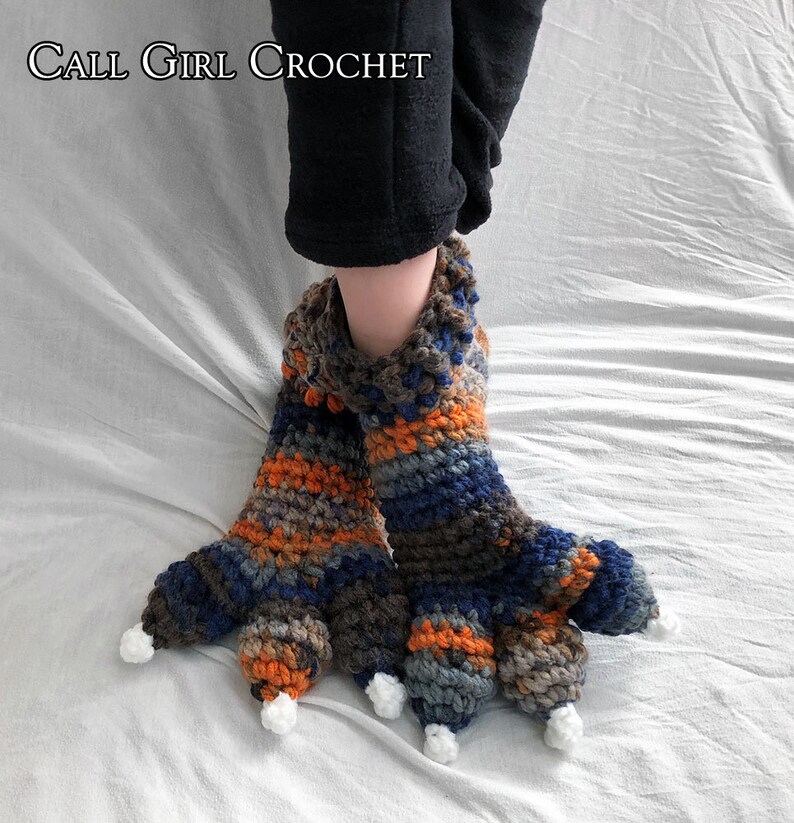 Crochet Pattern Child Dragon Slippers / Dinosaur Slippers / Monster Slippers, Makes US Toddler Size 5 to Big Kid 6, Dragon Slipper Socks image 8