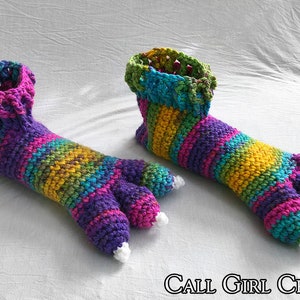 Crochet Pattern Adult Dragon Slippers / Dinosaur Slippers / Monster Slippers, Make US Size 4 12 Women / 6 16 Men, Dragon Slipper Socks image 2