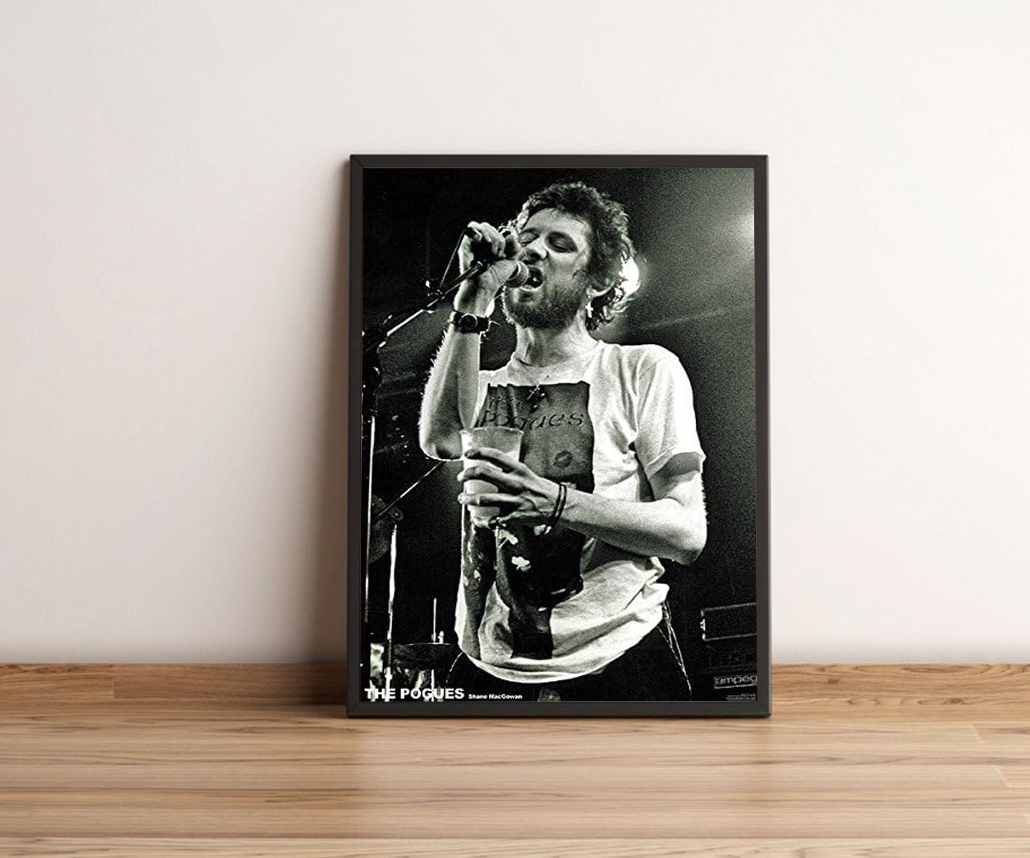 Shane MacGowan Poster, Black and White Print Wall Art