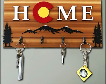 Colorado Key Holder - Colorado Gift - Colorado Wood Flag - Colorado Wall Art