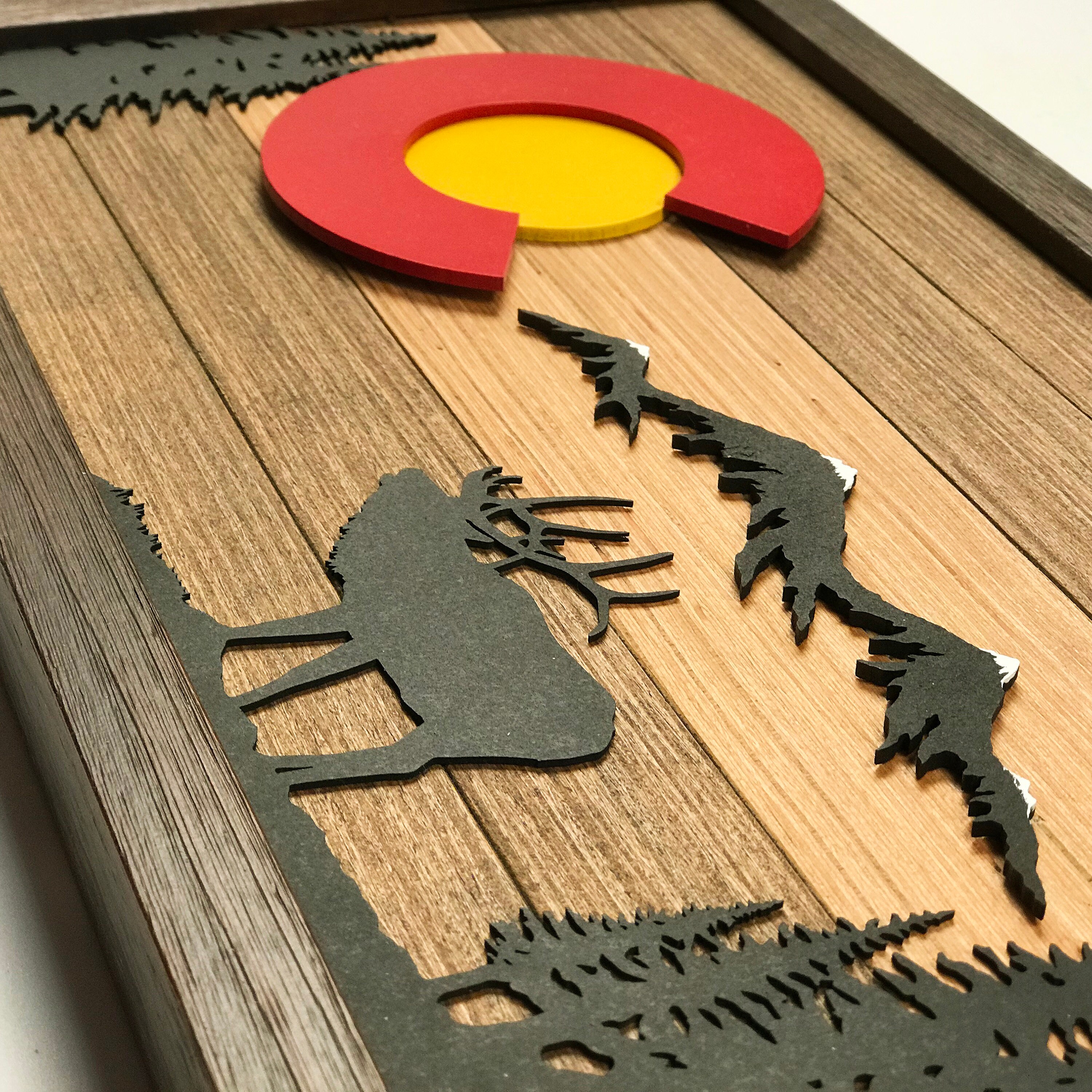 Natural Wood Colorado Flag Colorado Gift Colorado Wood Etsy