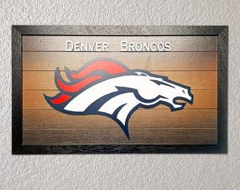 Diseño artístico de los Denver Broncos - Regalo de Colorado - Arte mural de Colorado