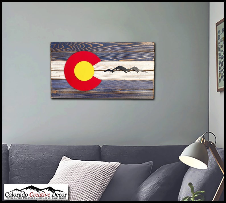 Colorado Wood Flag 13x23 Colorado Wall Art Etsy