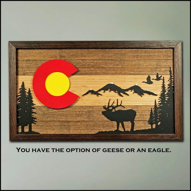 Natural Wood Colorado Flag Colorado Gift Colorado Wood Etsy