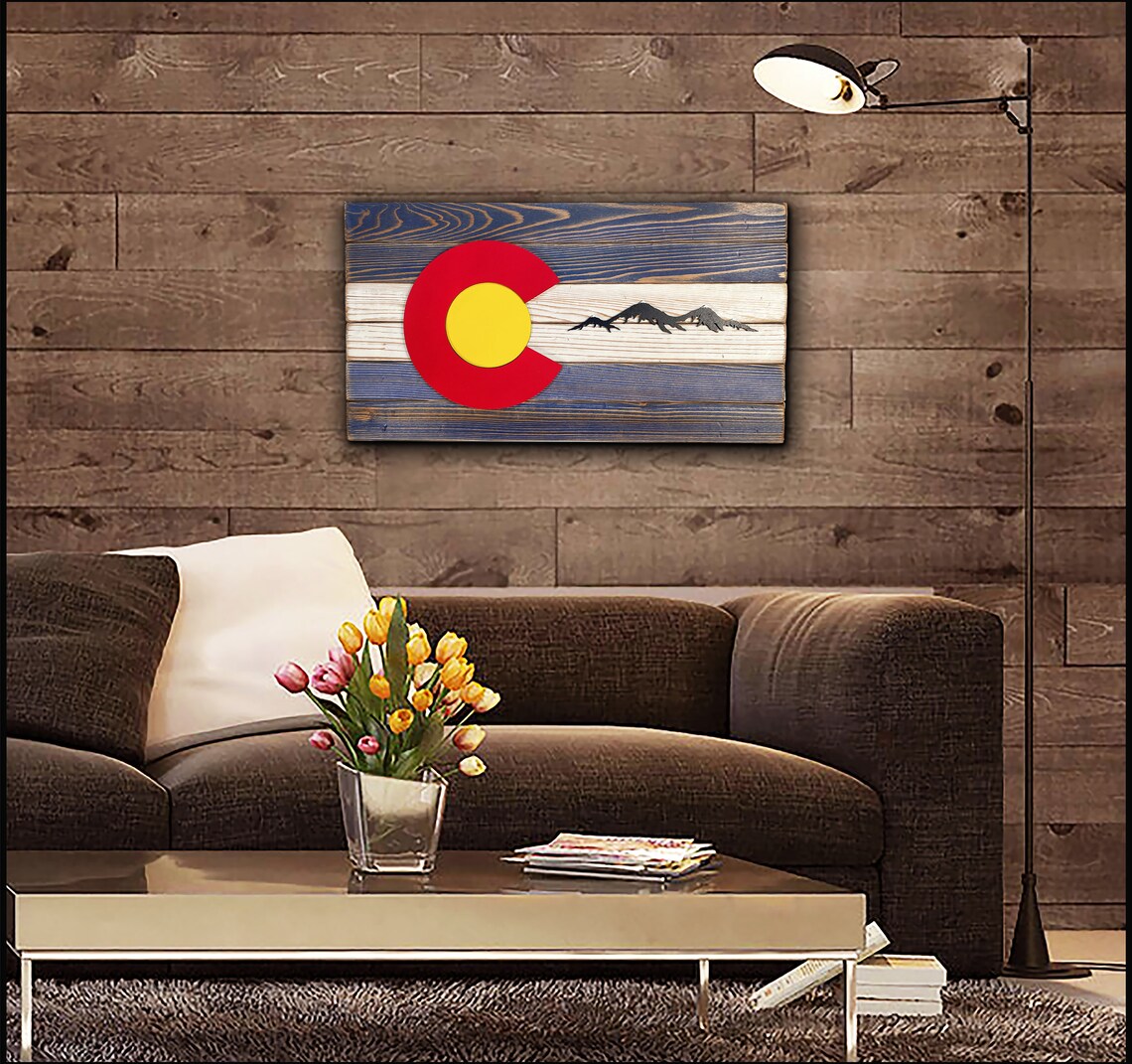 Colorado Wood Flag 13x23 Colorado Wall Art Etsy