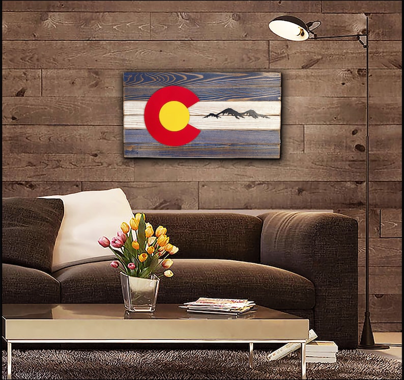 Colorado Wood Flag 13x23 Colorado Wall Art Etsy