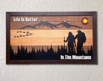 Bandera de Colorado de madera natural - Regalo de Colorado - Bandera de madera de Colorado - Arte mural de Colorado