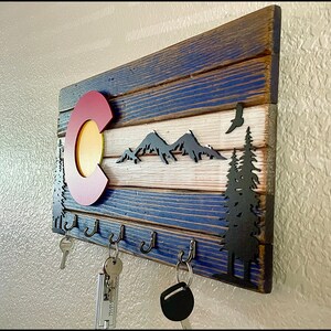 Colorado Flag Key Holder - Colorado Gift - Colorado Wood Flag ...