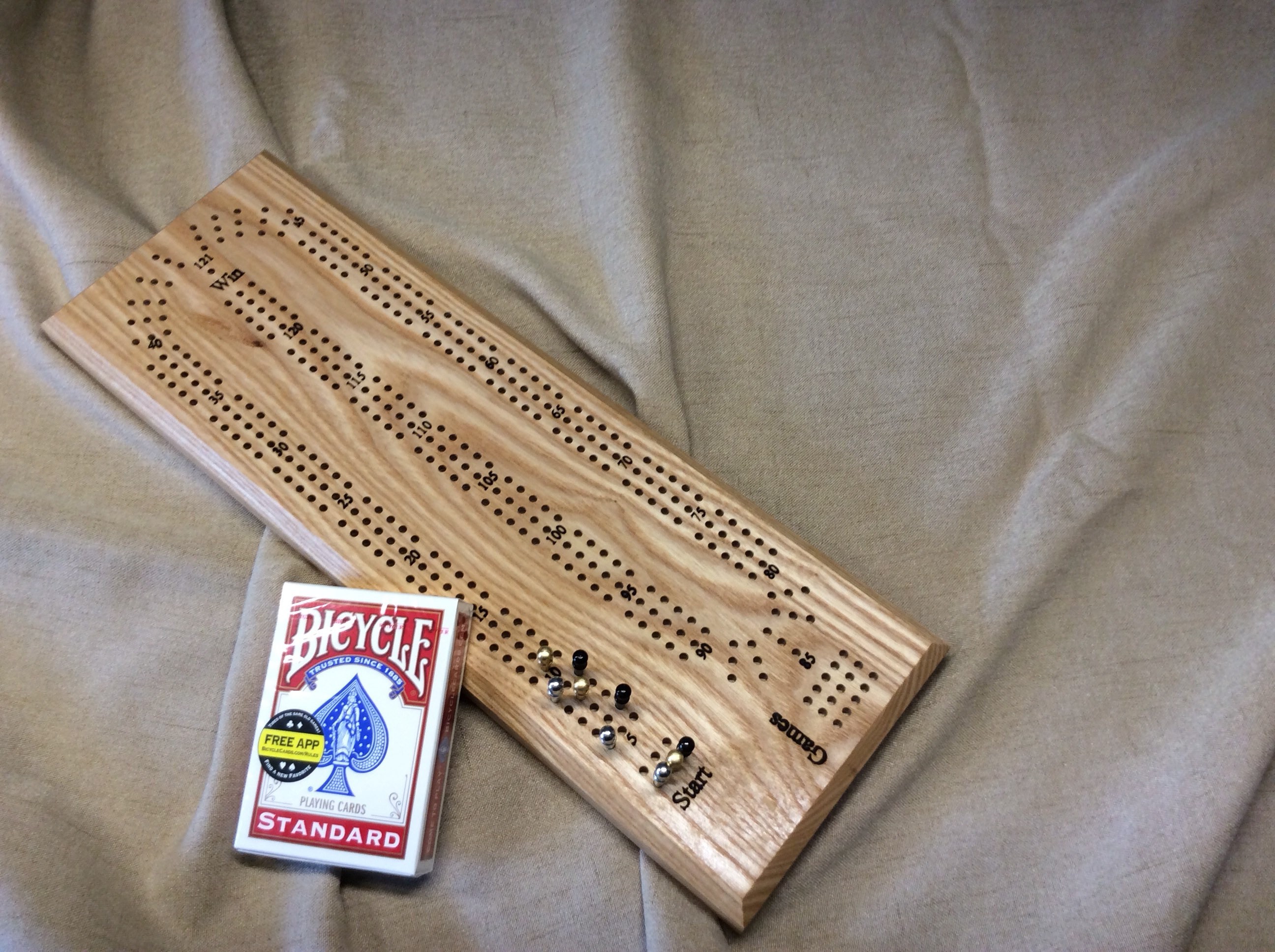 Cribbage Board Custom Ash 3 Player Etsy