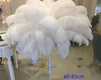 Free shipping Beautiful white ostrich feathers 50 PCS 6-32 inches/15-80CM DIY wedding decoration