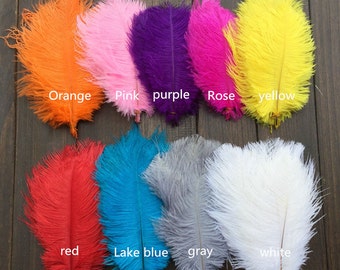 Beautiful Ostrich Feathers DIY Wedding Decoration 6-8 Inch 11 Color Optional  50PCS