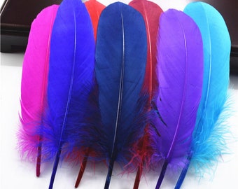 500PCS en gros haute qualité 6-8inch plume d’oie plume peinture plume fond lampe diy / 28 couleurs disponibles