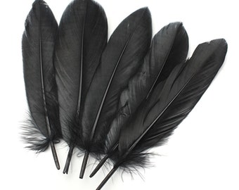 New Arrival Best Price 100-1000pcs/lot 15-20cm Black Natural Feather Goose For Craft/ Hats/Floral Arrangement Material Accessories