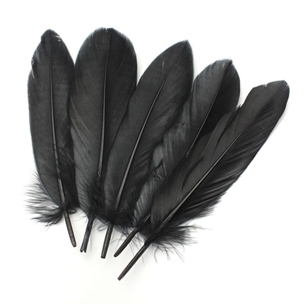 New Arrival Best Price 100-1000pcs/lot 15-20cm Black Natural Feather Goose For Craft/ Hats/Floral Arrangement Material Accessories