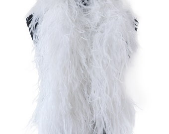 2 Meter Ostrich Feather Boa Shawl Vintage High Quality Fluffy Ostrich Feathers for Wedding Dress Decoration Boas 1-15 Layers/Optional