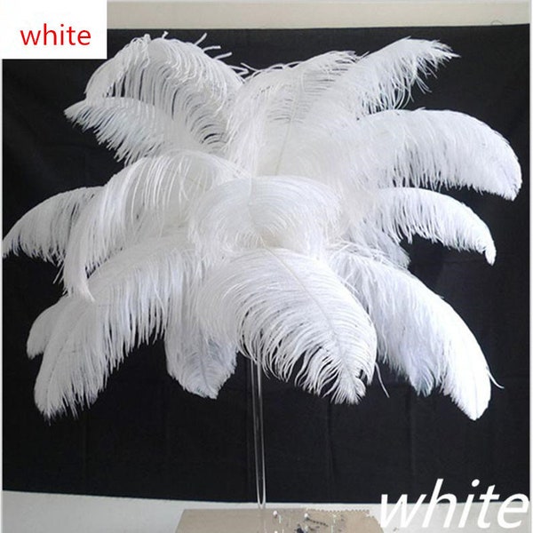 natural white ostrich feather 40-80 cm / 14 to32 inches 100 pcs ostrich feather for wedding decorations high quality plume